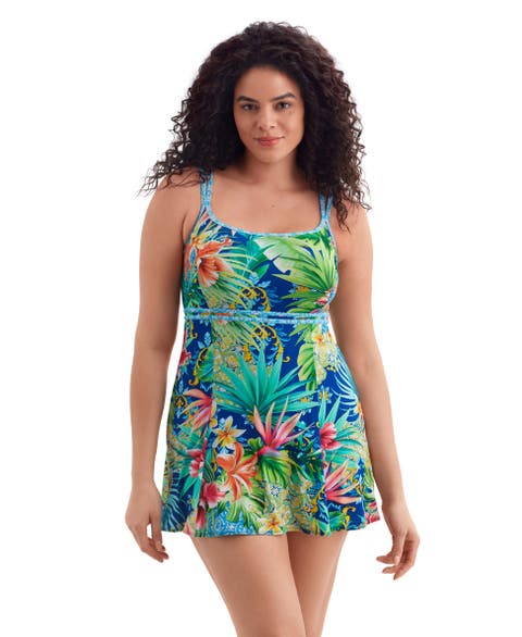 Empire Princess Seam Long Torso Swim Dress