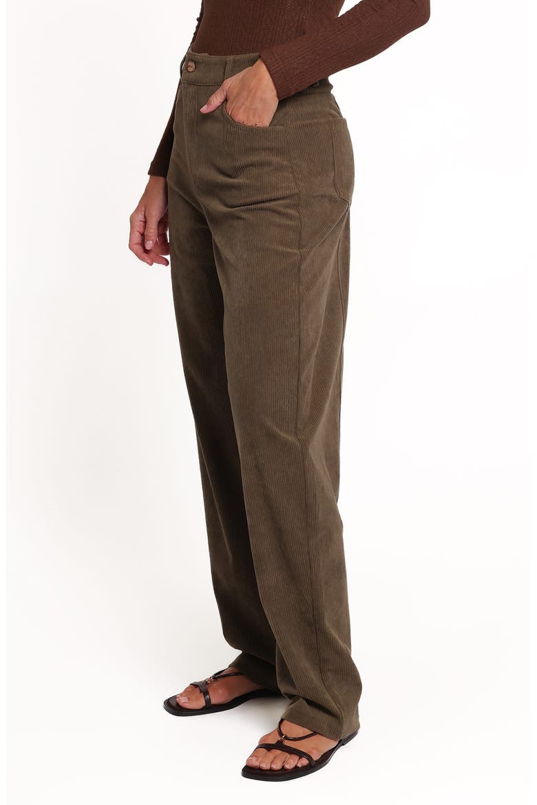 Hillary High Waist Barrel Leg Corduroy Pants, Alternate, color, OLIVE CORDUROY