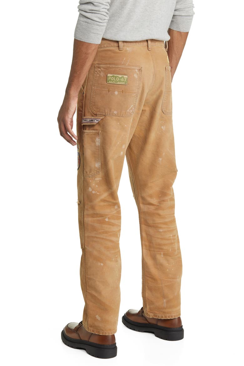 Relaxed Fit Distressed Canvas Pants, Alternate, color, BLUFFPOINT
