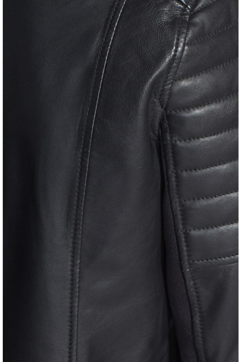 Leather Moto Jacket, Alternate, color, BLACK