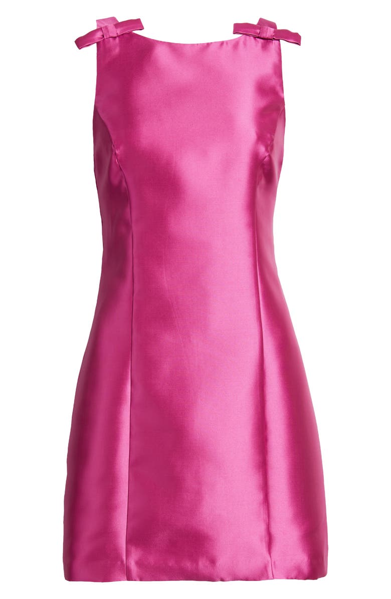 Hutch Bow Detail Bateau Neck Gazar Cocktail Dress, Alternate, color, Hot Pink