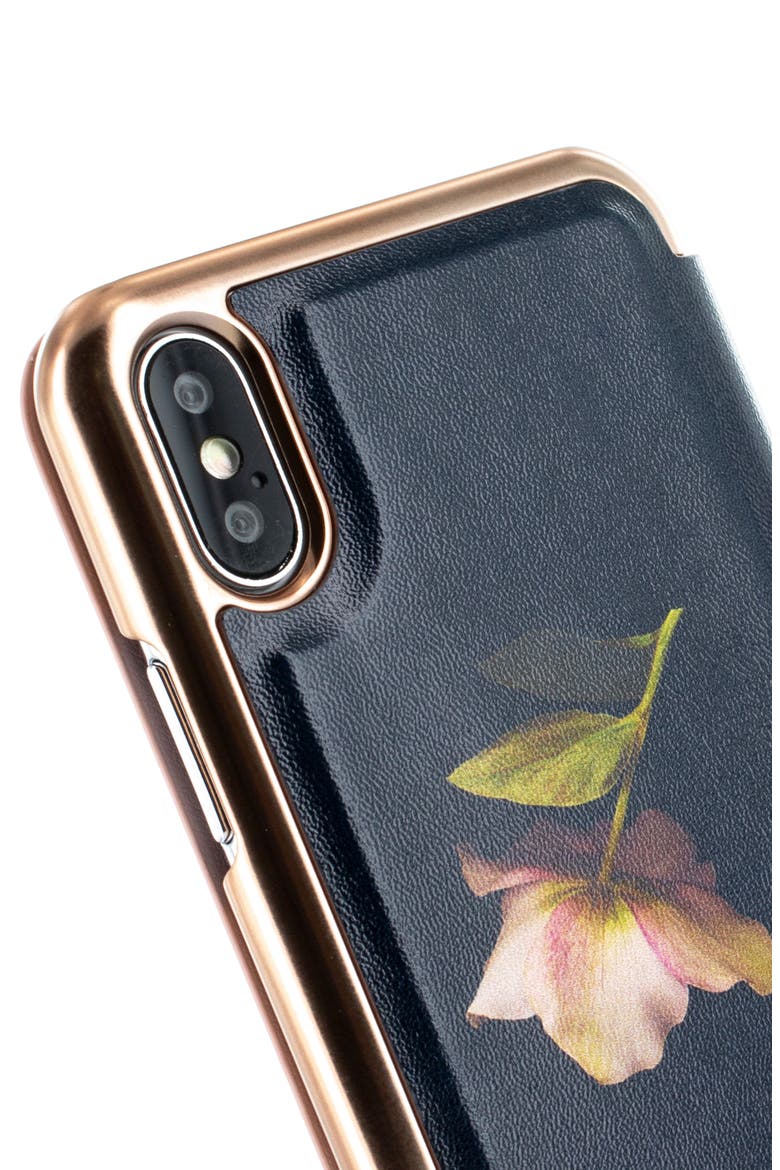 Arboretum iPhone X/Xs/Xs Max & XR Mirror Folio Case, Alternate, color, BLACK