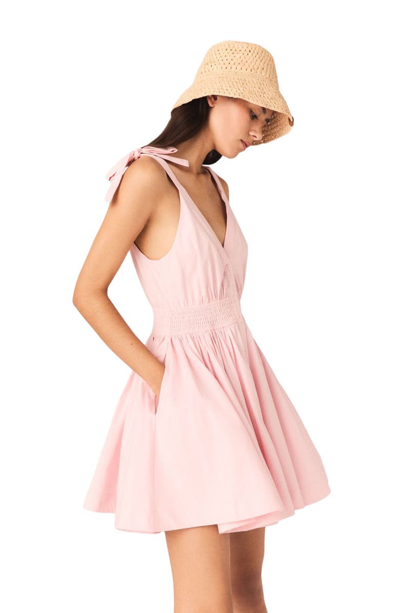 maje Short flared cotton dress, Alternate, color, Pink