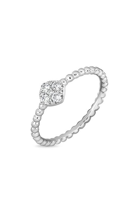 Mika 18K White Gold Diamond Stackable Ring