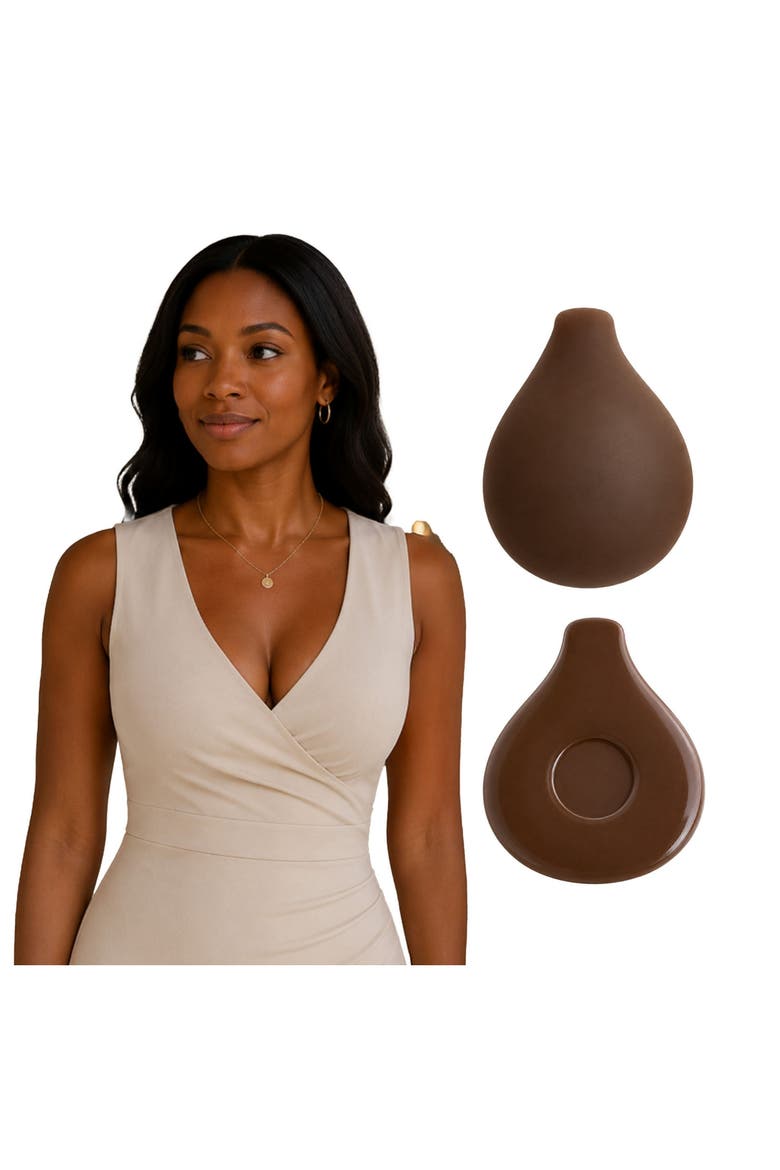 Edgestick Push Up Adhesive-Free Center Reusable Silicone Nipple Covers, Alternate, color, Espresso