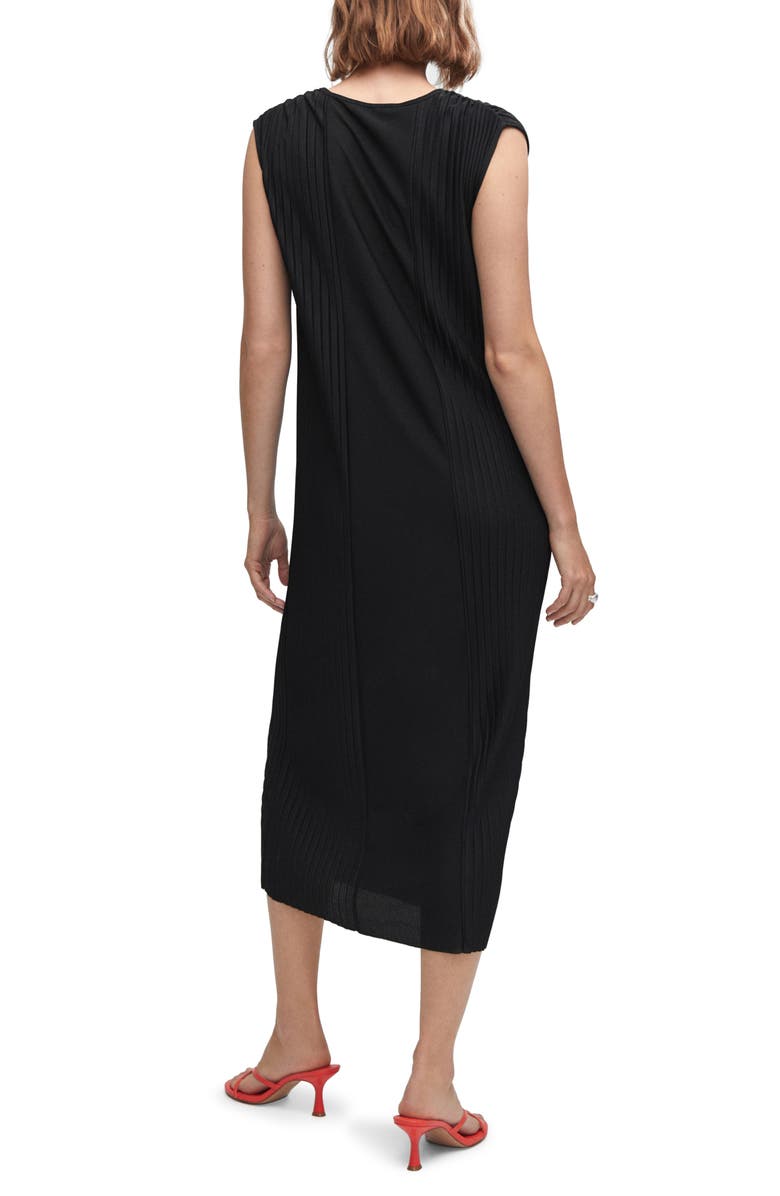 MANGO Pleated Sleeveless Midi Dress, Alternate, color, 