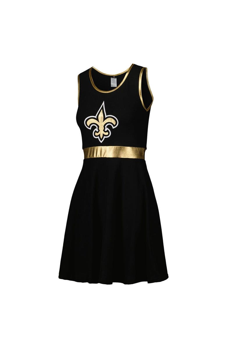 new orleans saints jersey dress Women's Junk Food Black New Orleans Saints Half-Sleeve V-Neck Dress