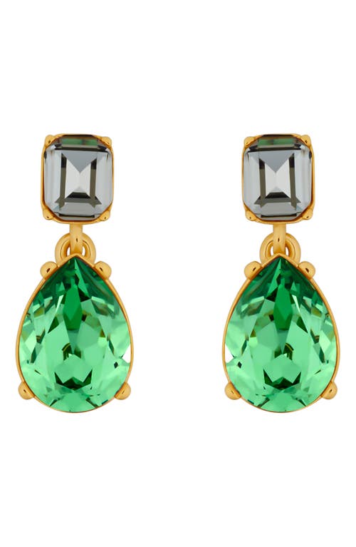 Oscar De La Renta Crystal Drop Earrings In Green