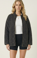 Modenaire Quilted Fleece Long Sleeve Jacket