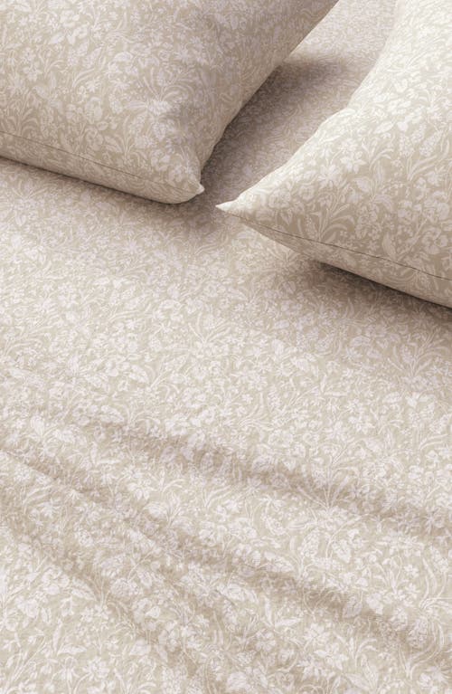 Woven & Weft Winter Floral 4-piece Flannel Bed Sheet Set In Neutral