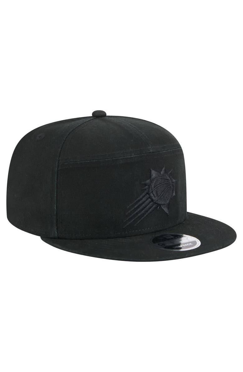 New Era Men's New Era Black Phoenix Suns Adventure Canvas Split Panel 9FIFTY Snapback Hat, Alternate, color, Black