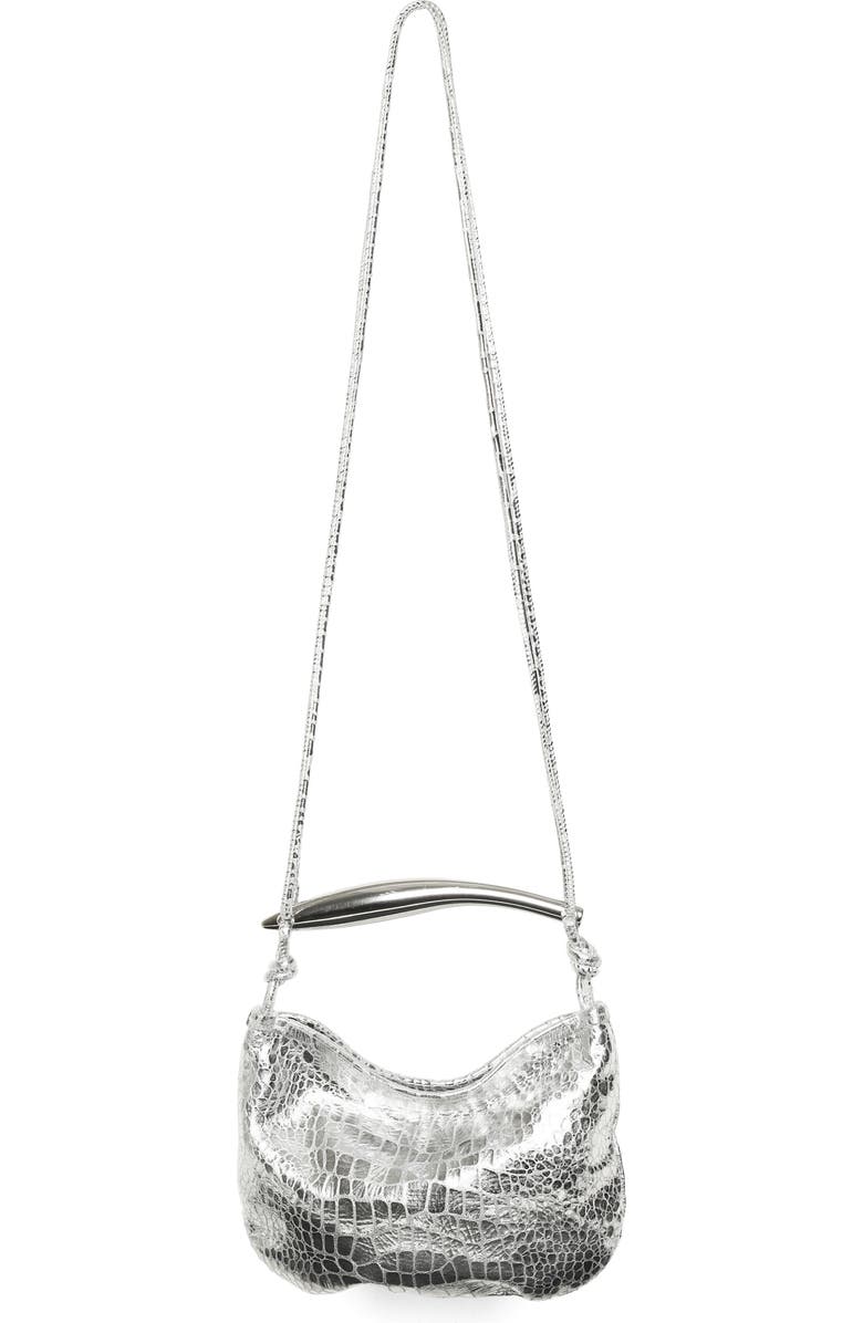 Walter Baker Hazel Mini Hobo Crossbody Bag, Main, color, Platinum Croc Embossed