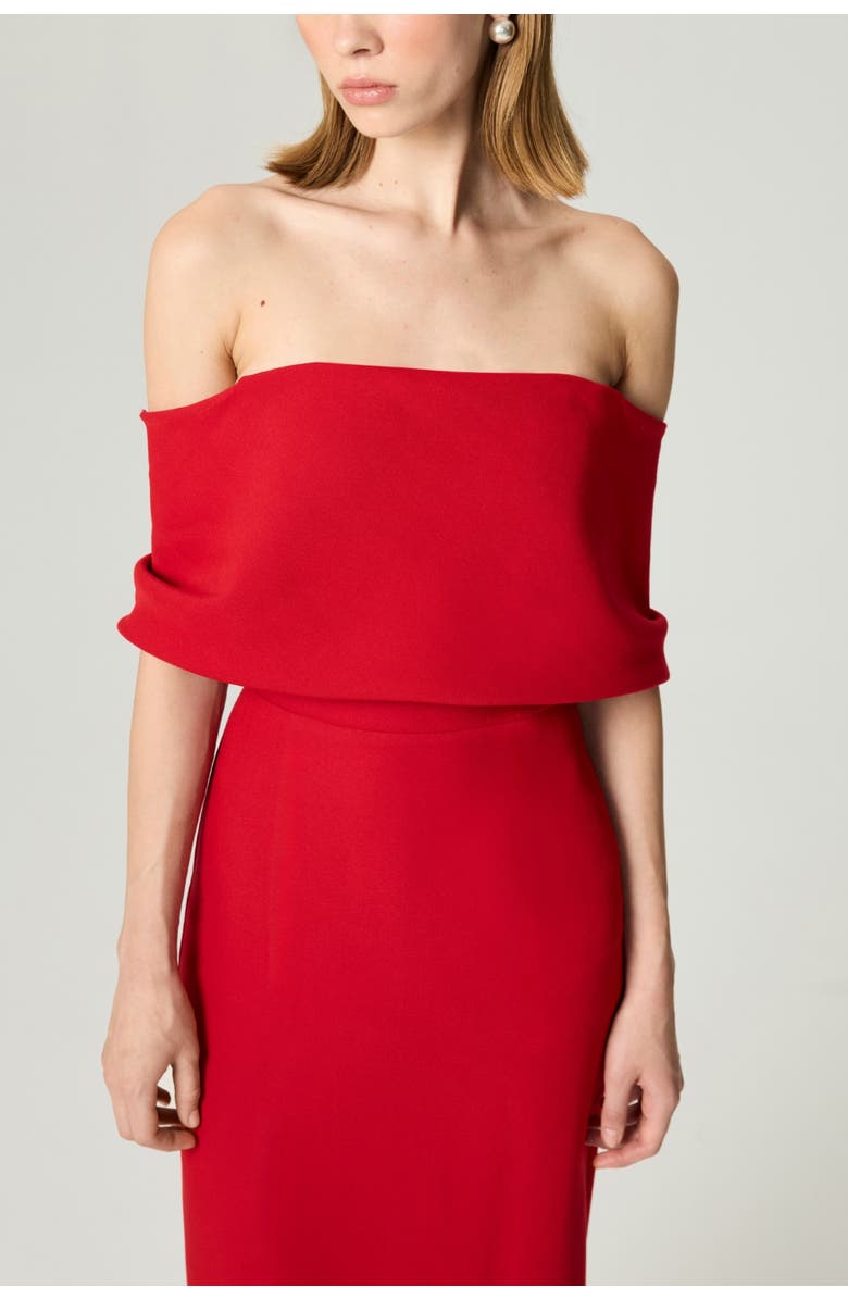 Nocturne Off the Shoulder Midi Dress, Alternate, color, Red