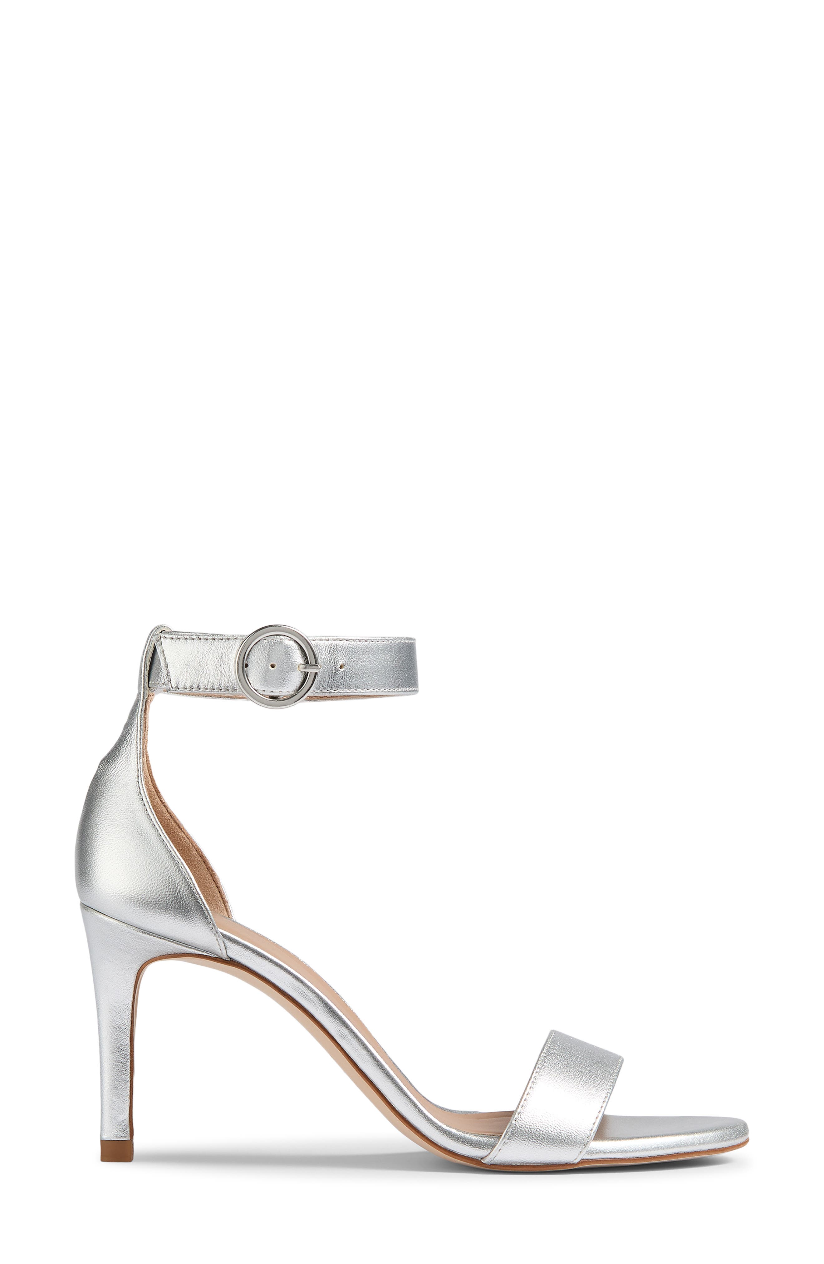 LK Bennett Ivy Ankle Strap Sandal, Alternate, color, Silver