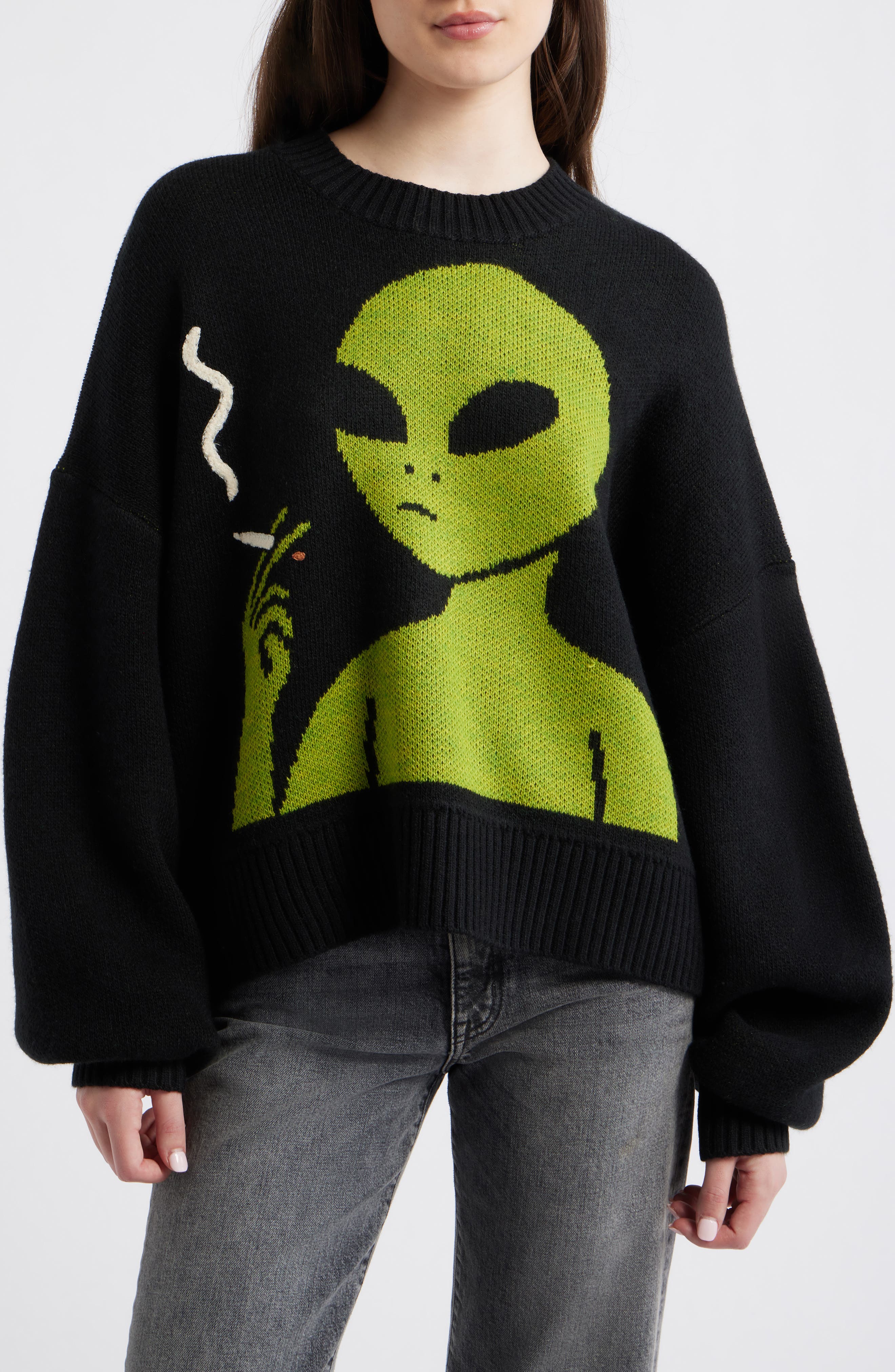 selected BLACK WITH GREEN ALIEN