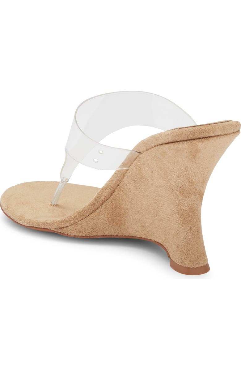 Jeffrey Campbell Persistent Wedge Slide Sandal, Alternate, color, Beige Suede Clear