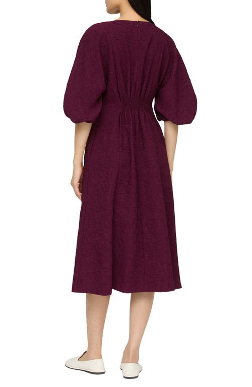 Lafayette 148 Balloon-sleeve Jacquard Midi Dress