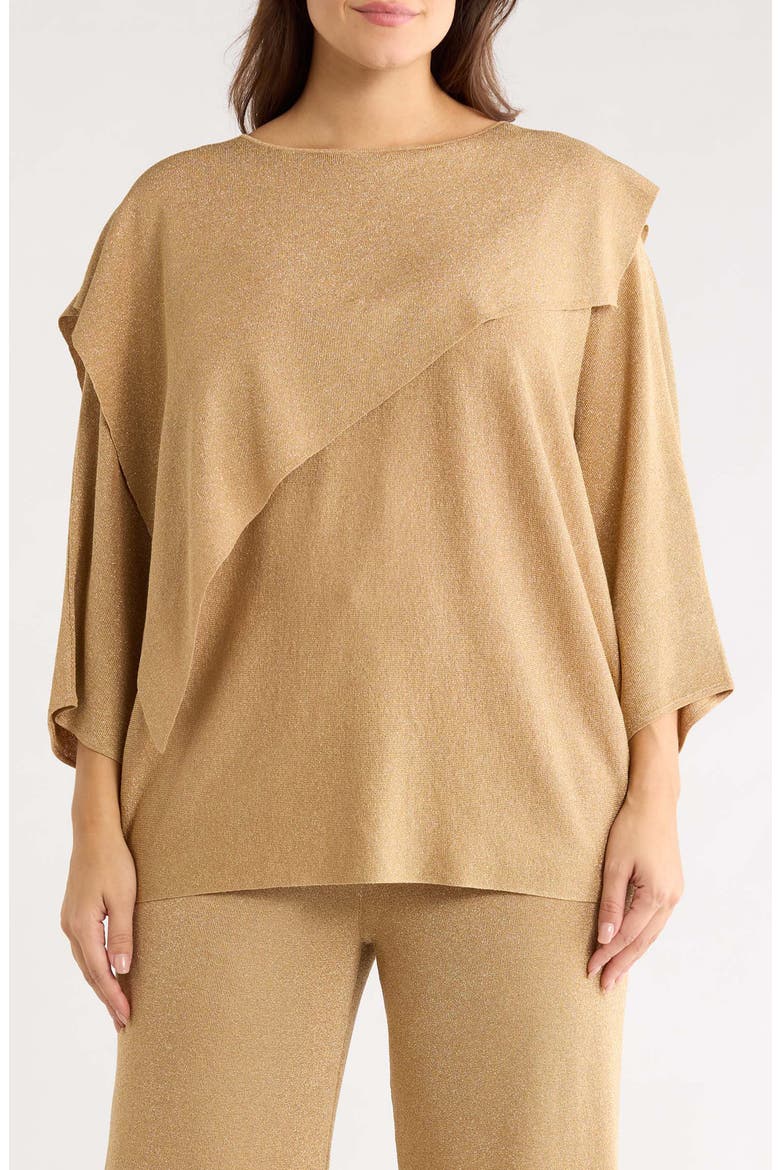 Asymmetrical Cape Sweater, Main, color, LIGHT GOLD