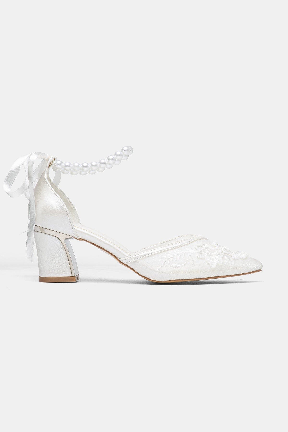 Annette Block Heel Bridal Pump, Alternate, color, Ivory