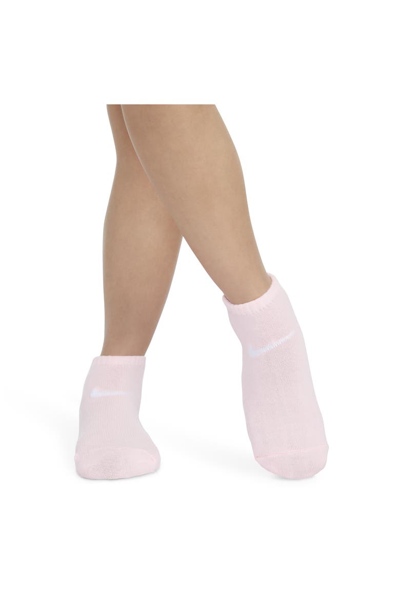 Kids' Metallic Swoosh Cushioned Ankle Socks, Alternate, color, DOLL
