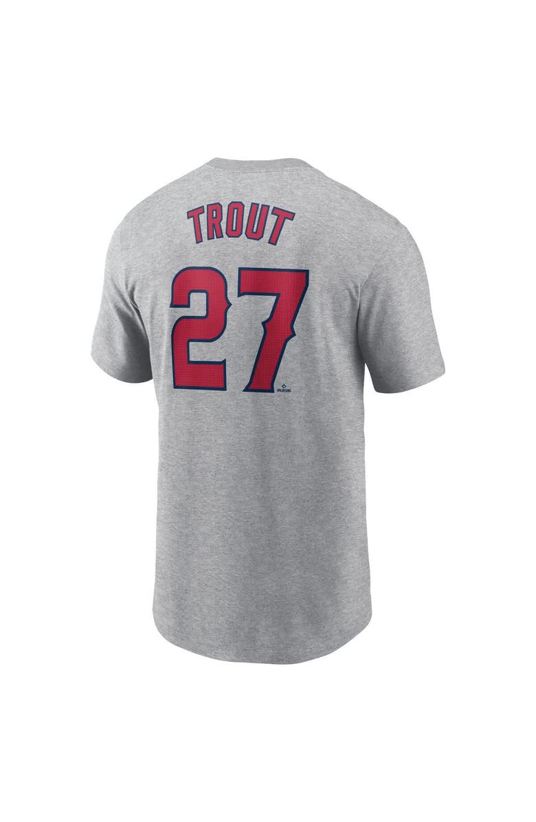 Nike Men's Nike Mike Trout Gray Los Angeles Angels Fuse Name & Number T-Shirt, Alternate, color, Gray