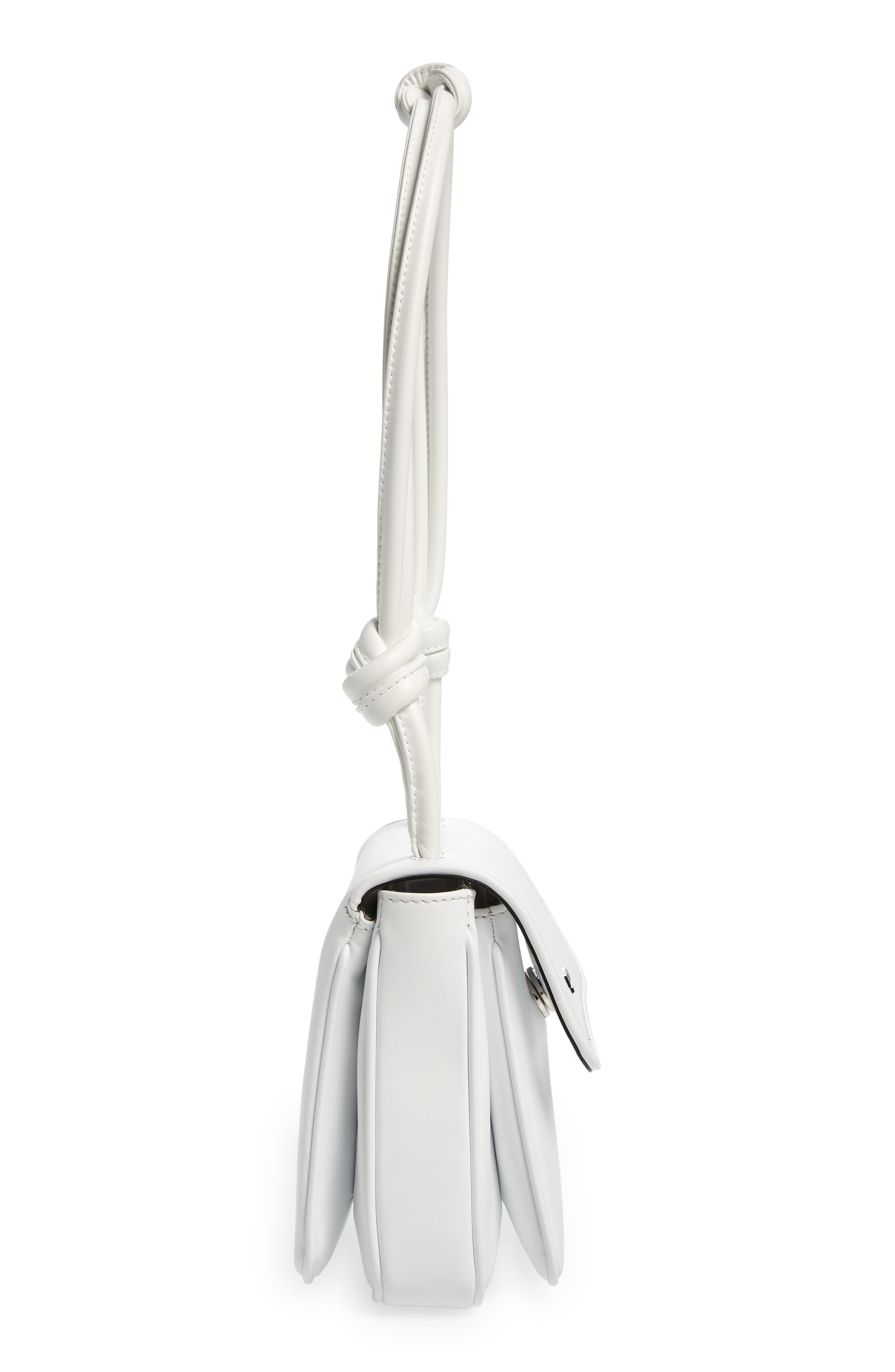 Moschino Knotted Strap Leather Shoulder Bag, Alternate, color, 