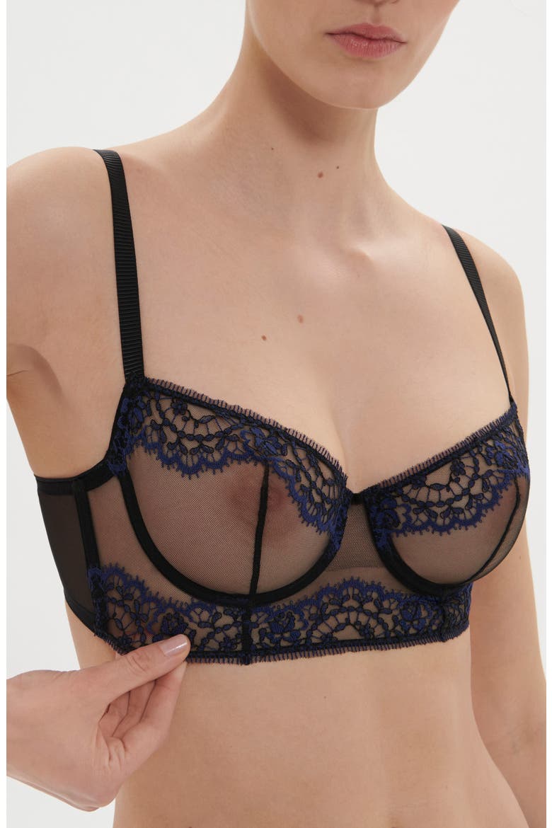 Celeste Underwire Demi Bra, Alternate, color, BLACK
