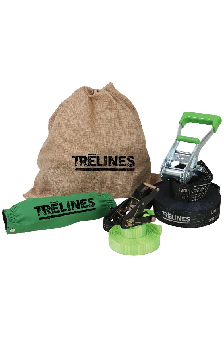 Trelines Classic Slackline 50 Ft Ratchet, Alternate, color, Multicolored