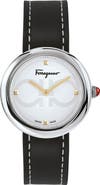 FERRAGAMO Chic Quartz Leather Strap Watch, 32mm