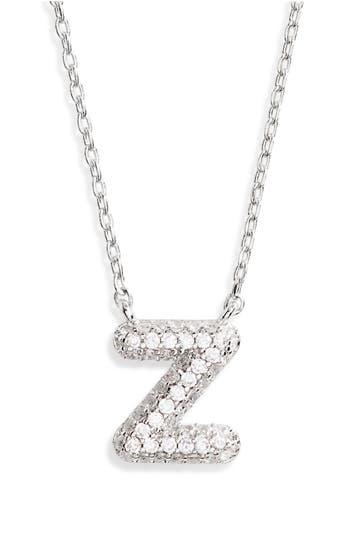 Leith Cubic Zirconia Initial Pendant Necklace