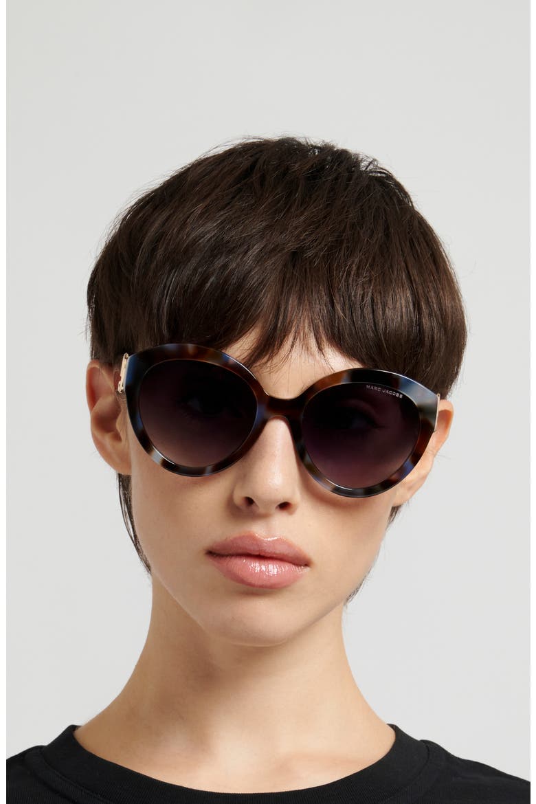 56mm Cateye Sunglasses, Alternate, color, BROWN BLUE HAVANA/ GREY