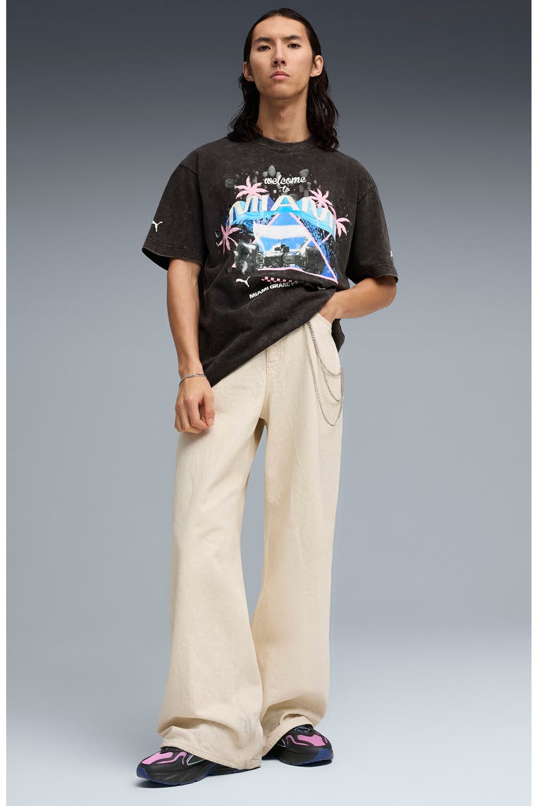 x F1 Miami Washed Cotton Graphic T-Shirt, Alternate, color, PUMA BLACK