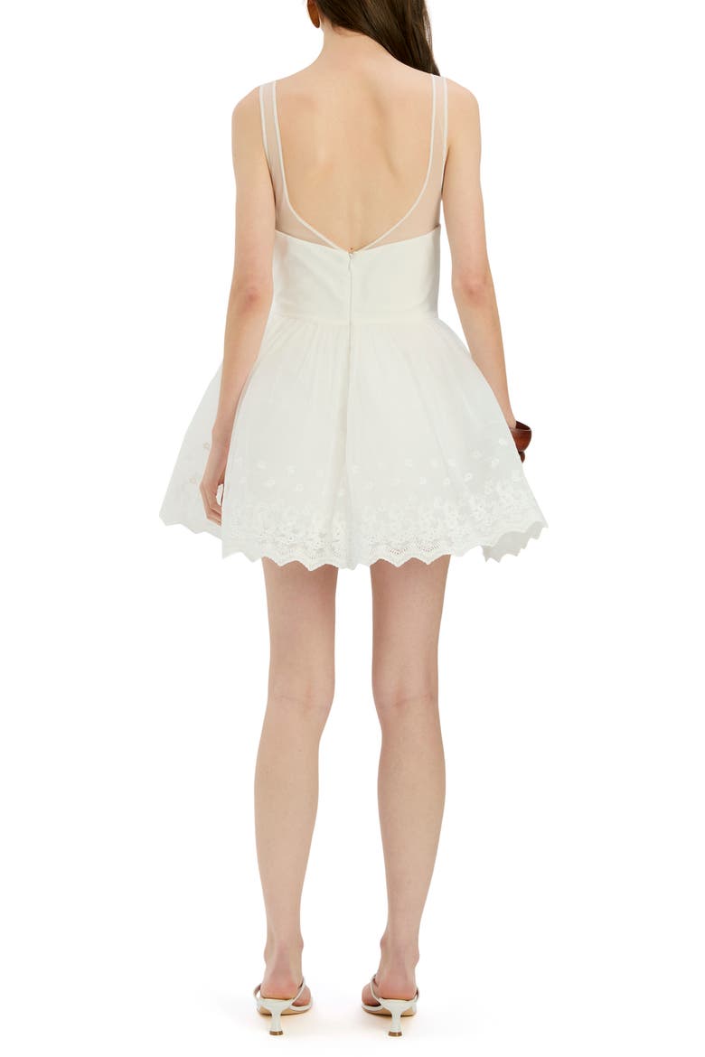Hilda Embroidered Tulle Hoop Minidress, Alternate, color, IVORY