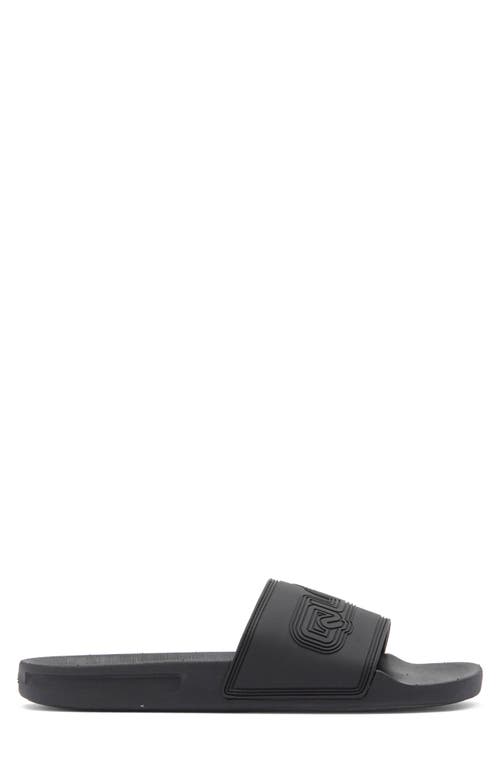 Quiksilver Rivi Wordmark Slide Sandal In Black/black