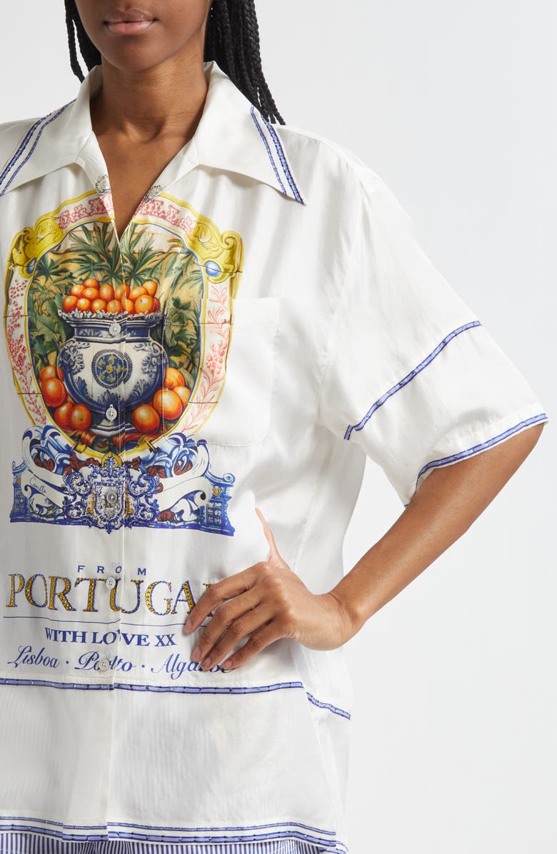 Camilla Oversize Silk Camp Shirt, Alternate, color, 