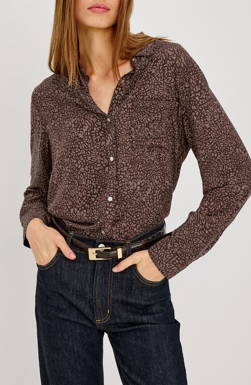 Rails Josephine Button-front Shirt In Cocoa Mini Cheetah