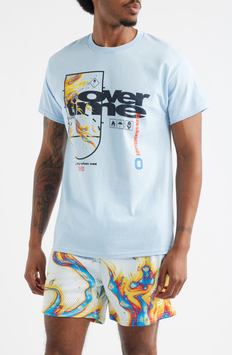 OVERTIME Splash Cotton Graphic T-Shirt, Main, color, Blue