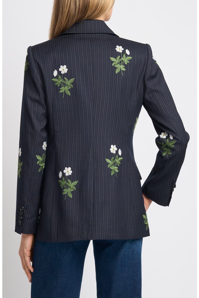 Arden Embroidered Pinstripe Blazer, Alternate, color, INDIGO NIGHT