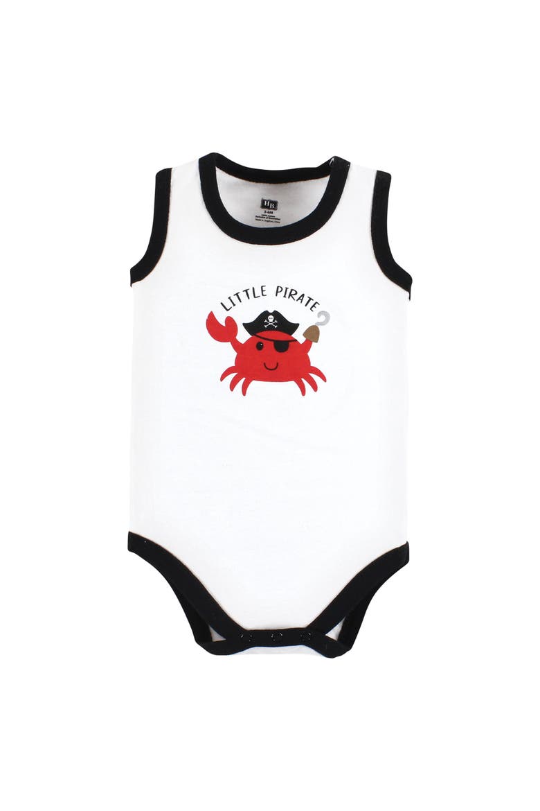 Soft Cotton Sleeveless Bodysuits, Alternate, color, Pirate Shark