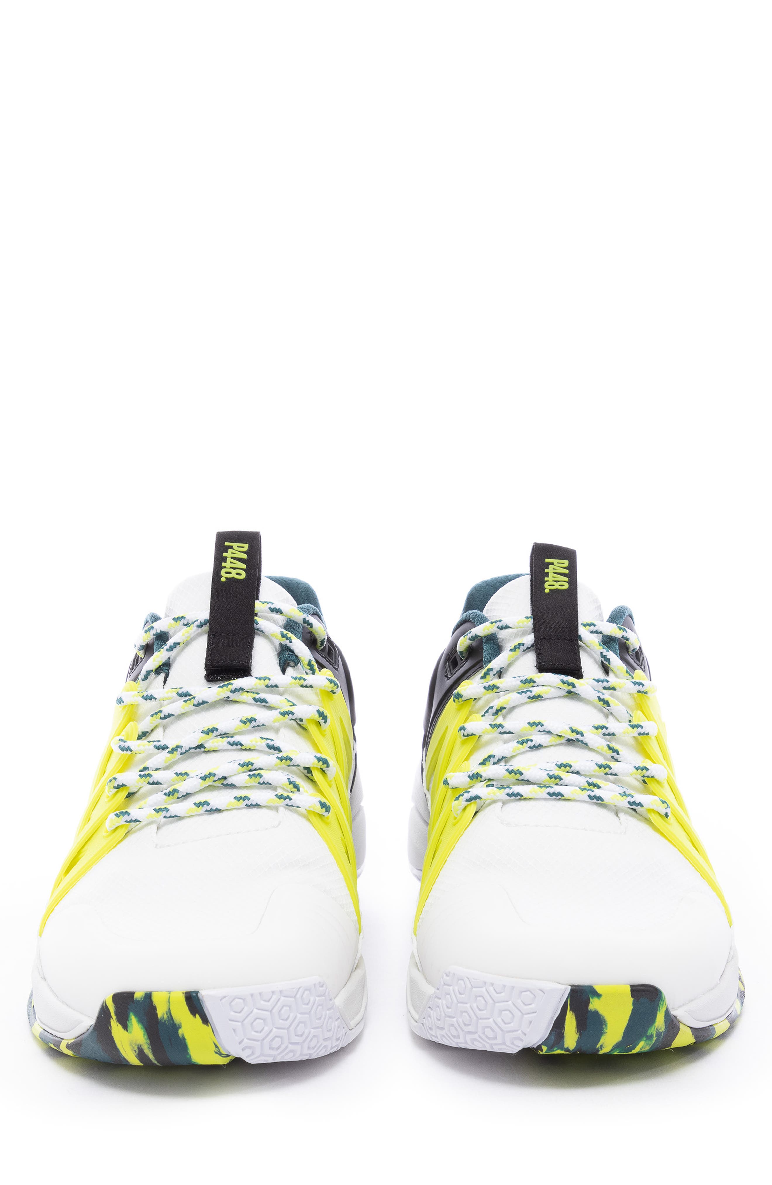 P448 Court Sneaker, Alternate, color, Black-White-Lime
