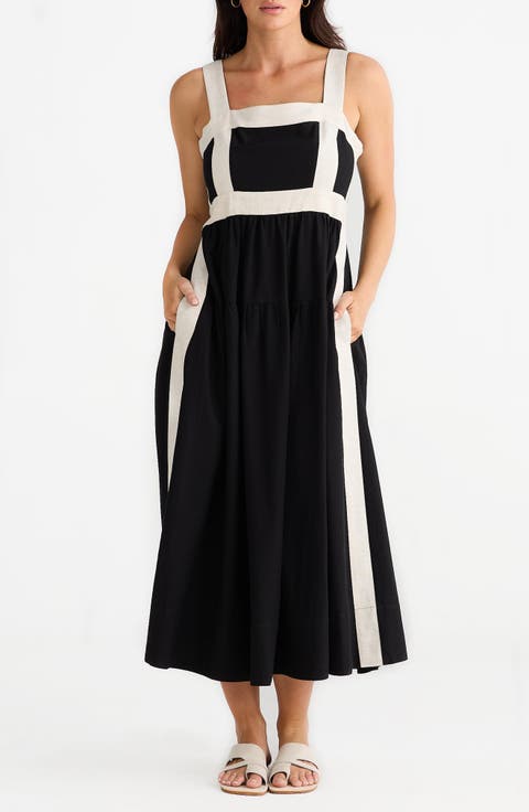 Jolie Contrast Trim Midi Dress