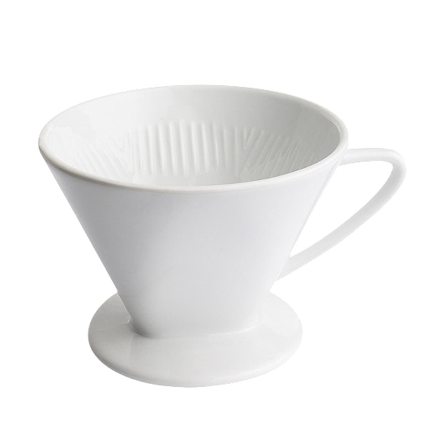 CILIO Porcelain #6 Pour Over Coffee Filter Holder in White 