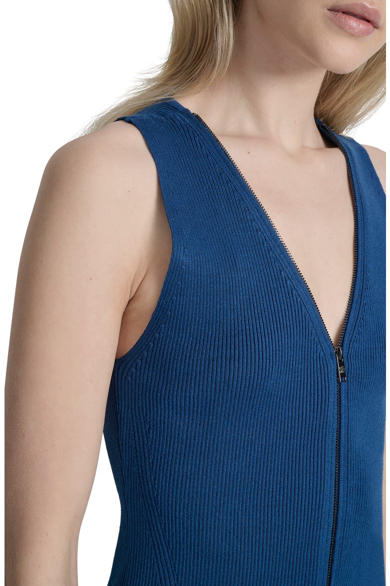 Two-Way Zip Knit Vest, Alternate, color, CADET BLUE