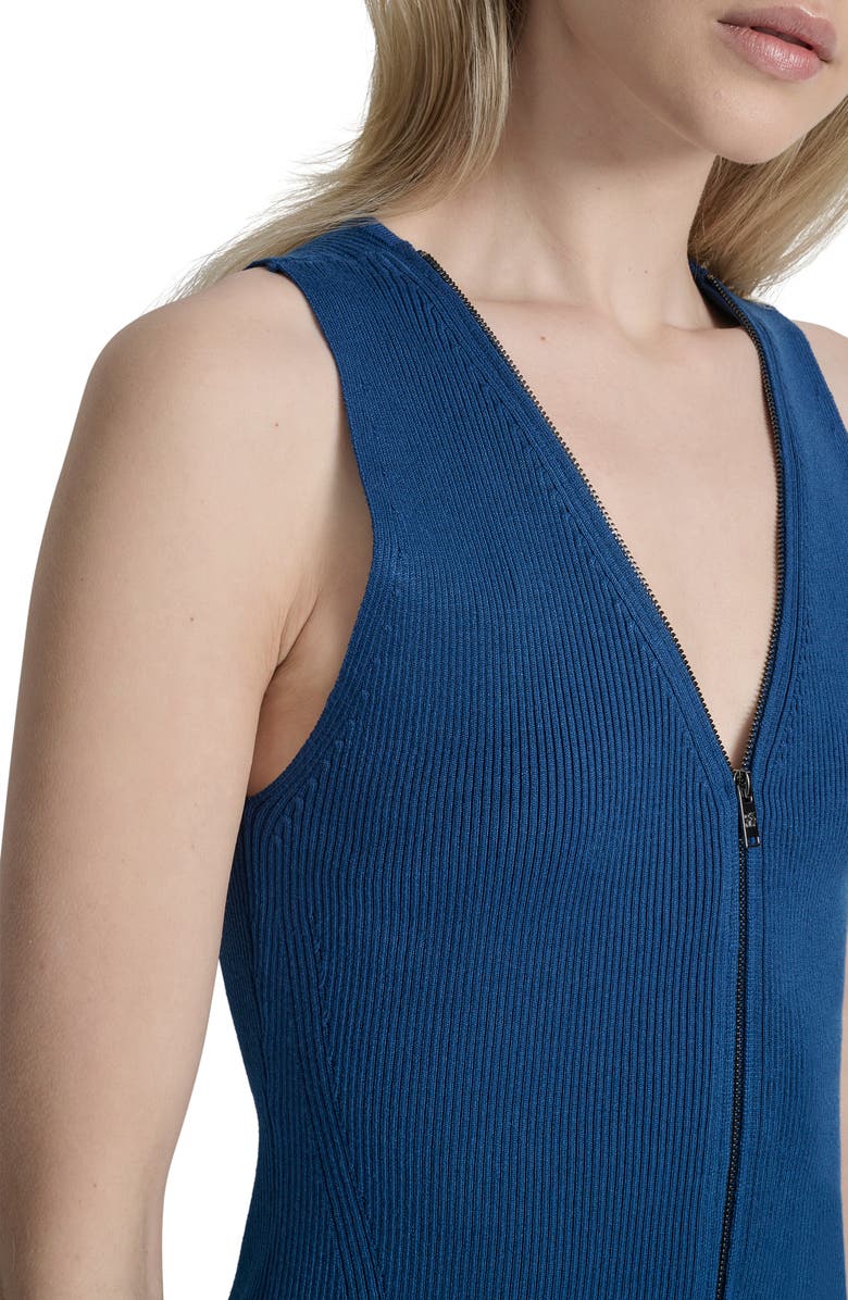 DKNY Two-Way Zip Knit Vest, Alternate, color, Cadet Blue