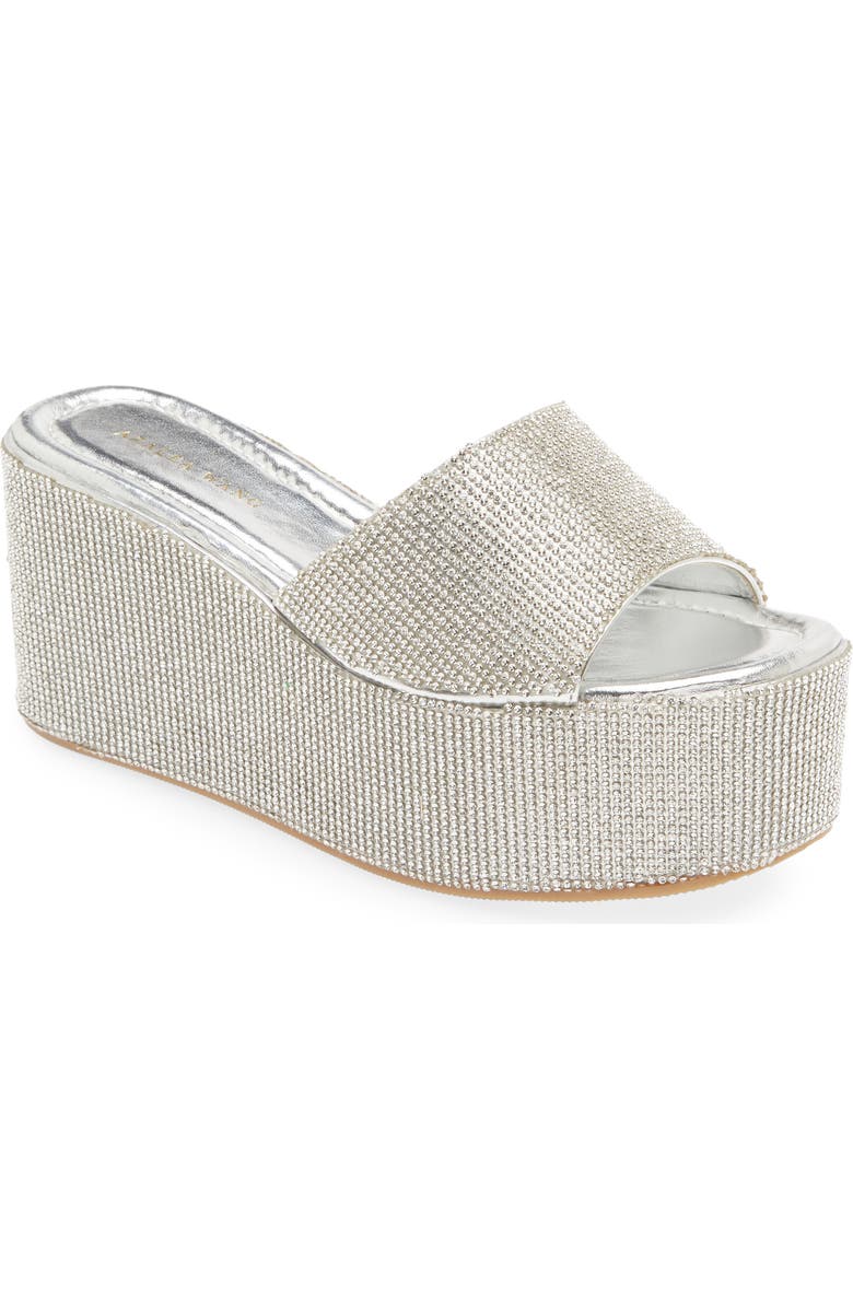 AZALEA WANG Arrow Platform Wedge Slide Sandal, Main, color,