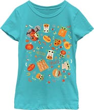 Star Wars: The Mandalorian Girl's Star Wars The Mandalorian Halloween Candy Collage  Graphic T-Shirt