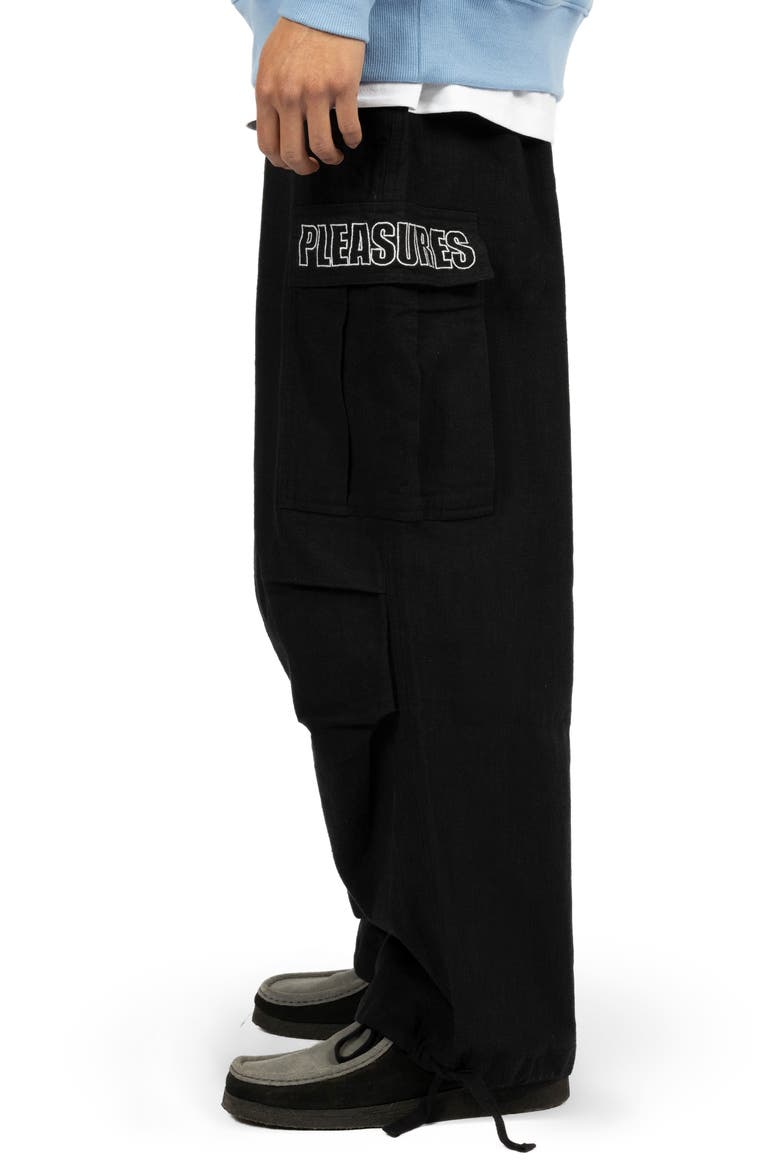 Visitor Wide Leg Cargo Pants, Alternate, color, BLACK
