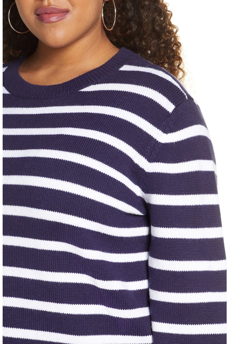 x Atlantic-Pacific Stripe Oversize Sweater, Alternate, color, NAVY- WHITE STRIPE