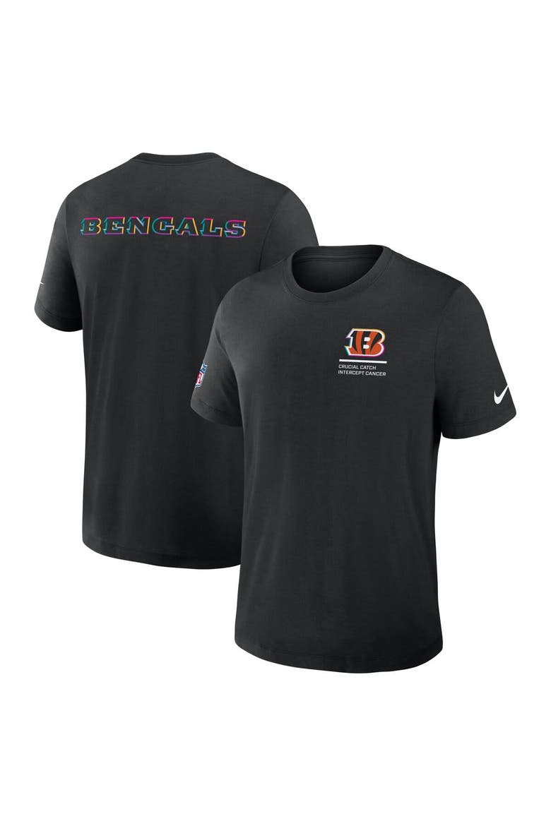 Men's Nike Black Cincinnati Bengals 2025 NFL Crucial Catch Tri-Blend Dri-FIT T-Shirt, Main, color, Black