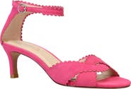 Pelle Moda Umelo Kitten Heel Ankle Strap Sandal